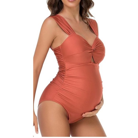 One Piece Smocked Maternity Swimsuit M *NWT* - Picture 5 of 8